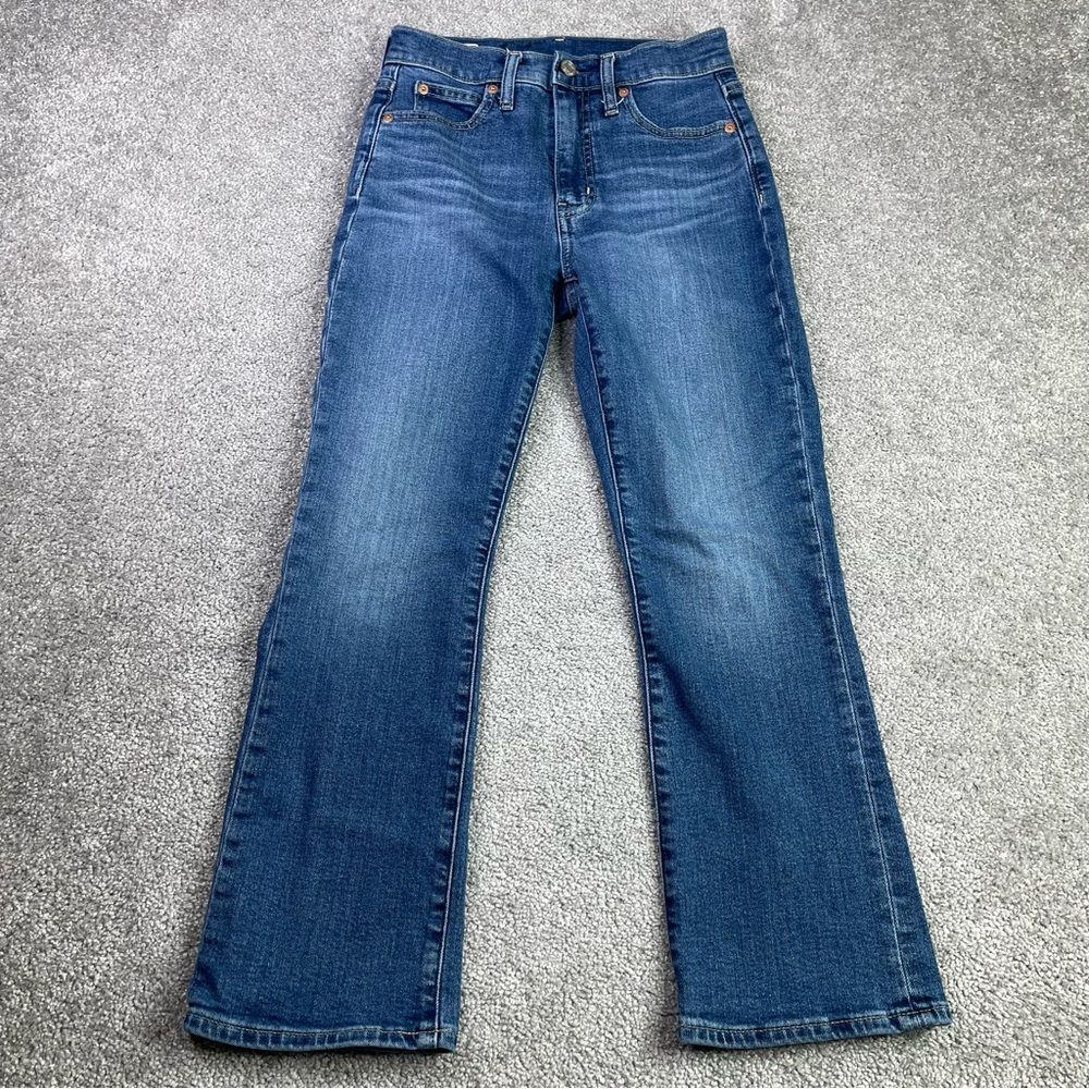 Gap Kick Fit Jeans Women's 25 Blue Cropped Kick Flare Dark Wash Denim